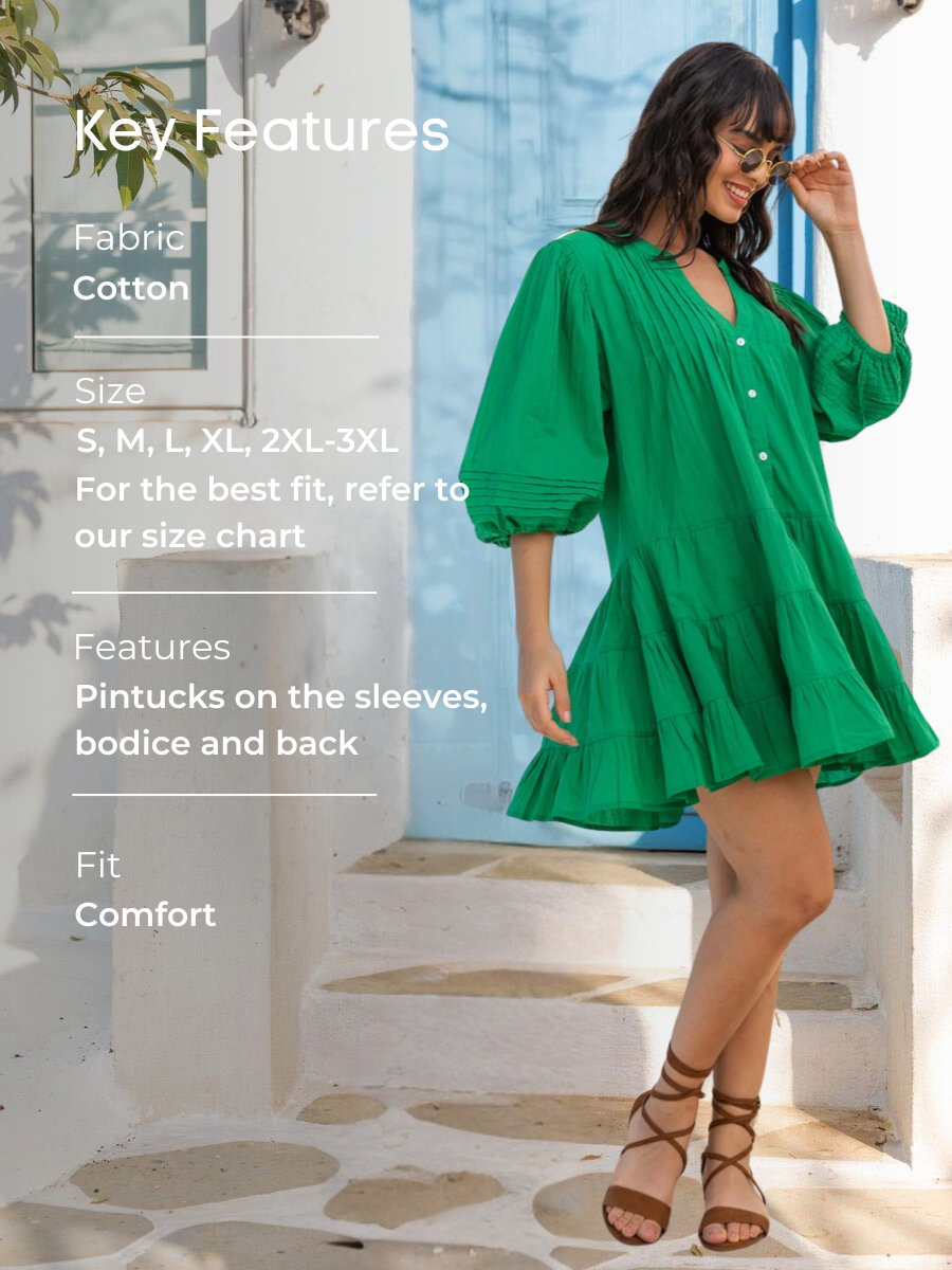 Anne Shirt Dress In Forest Green