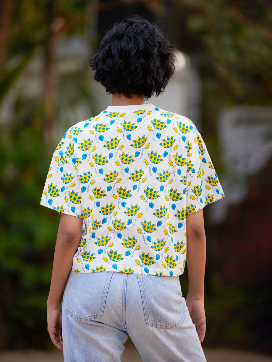Hand-block printed 2-in-1 shirt