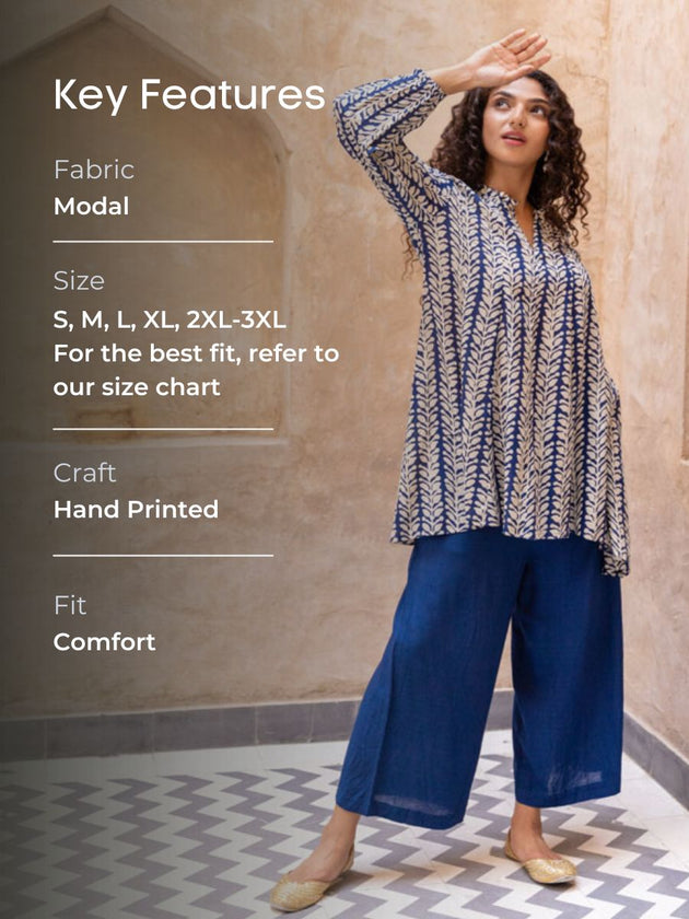 Vista Blue Modal Asymmetrical Top