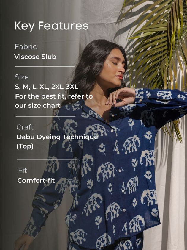 Indrani Indigo Dabu Shirt
