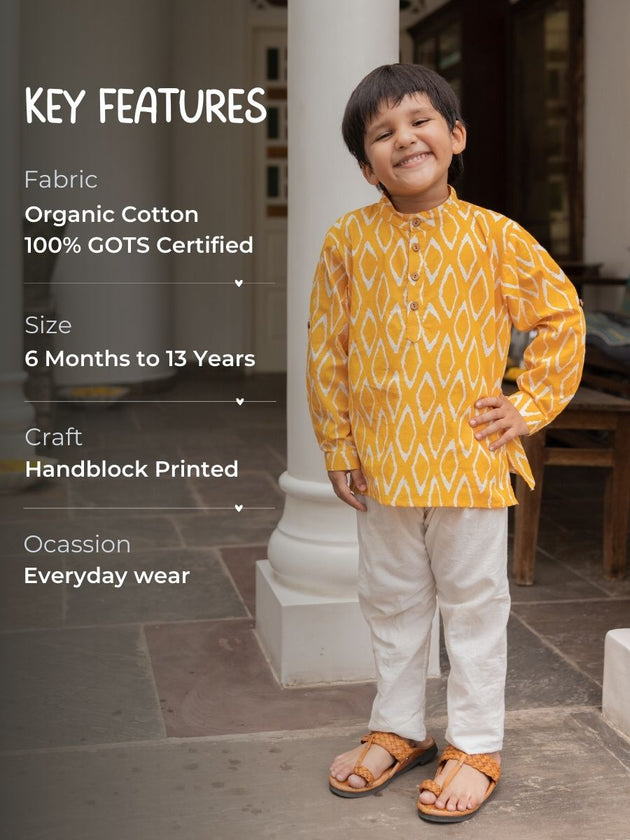 Sunshine Organic Cotton Block Printed Shirt Kurta