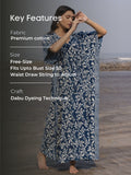 Swara Indigo Dabu Cotton Kaftan