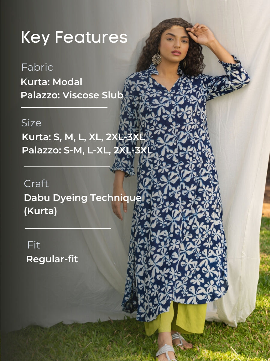Fawn Chanderi Embroidered Shirt Kurta & Palazzo Pants (Set of 2) | Kurta  dress, Palazzo pants, Embroidered shirt
