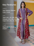 Set of 3 - Apsara Top, Palazzo and Cape
