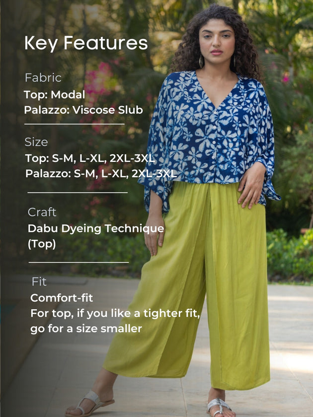 Set of 2 - Megh Poncho Top and Wrap-around Pants