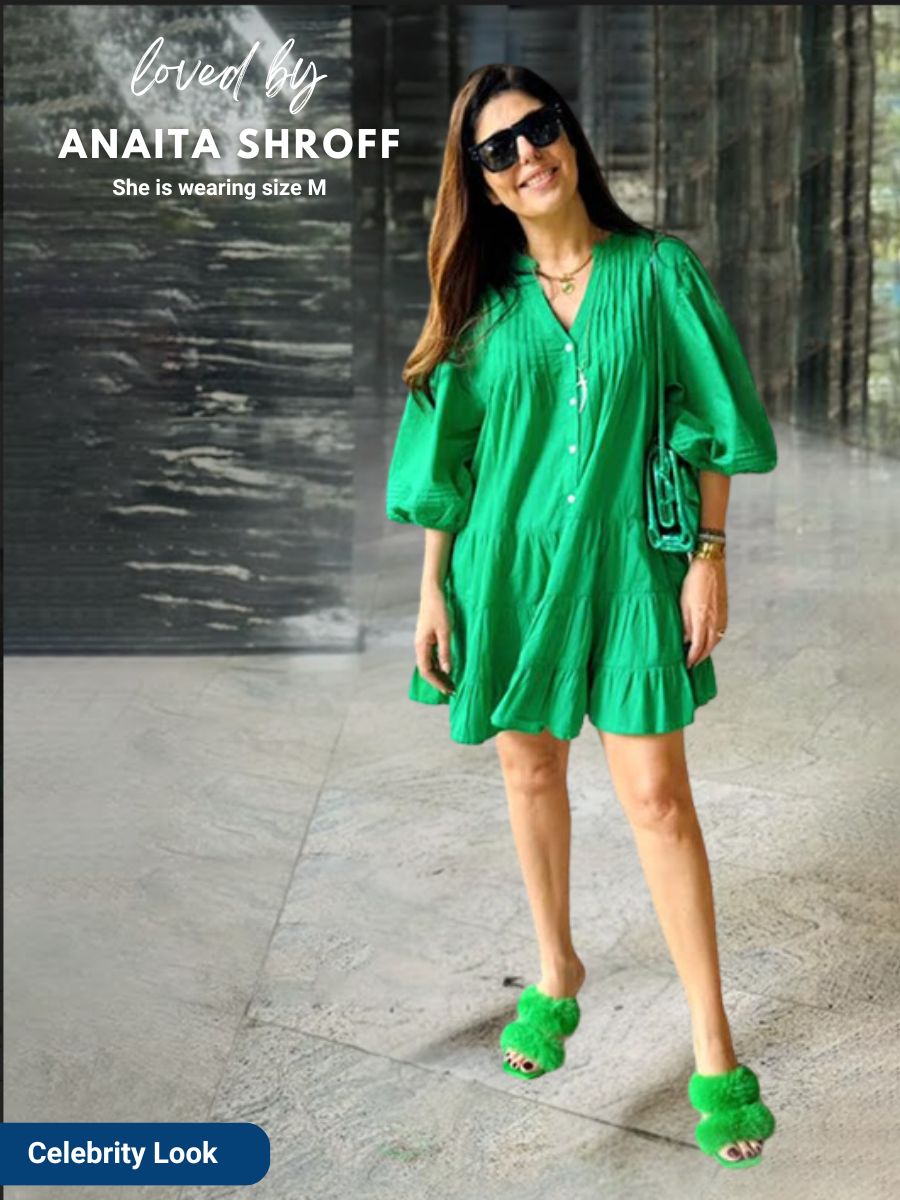 Anna Forest Green Cotton Midi Dress | Pinklay Pinklay (India) Anna Forest Green Cotton Midi Dress | Pinklay Pinklay (India)