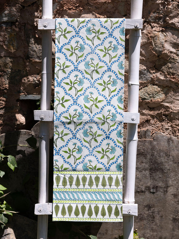 Chameli Block Printed Cotton Table Runner - Pinklay