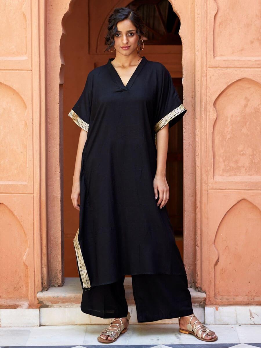 Buy Black Sharara Set | Best Ethnic Sharara Dress for Women in India – Kaajh