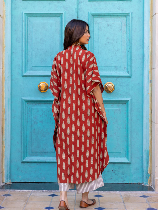 Set of 2 - Ananta Cotton Kaftan Shirt Dress and Palazzo
