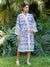 Fields Of Lavender Block Printed Cotton Bath Robe - Pinklay
