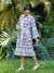 Fields Of Lavender Block Printed Cotton Bath Robe- Pinklay