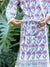 Fields Of Lavender Block Printed Cotton Bath Robe - Pinklay
