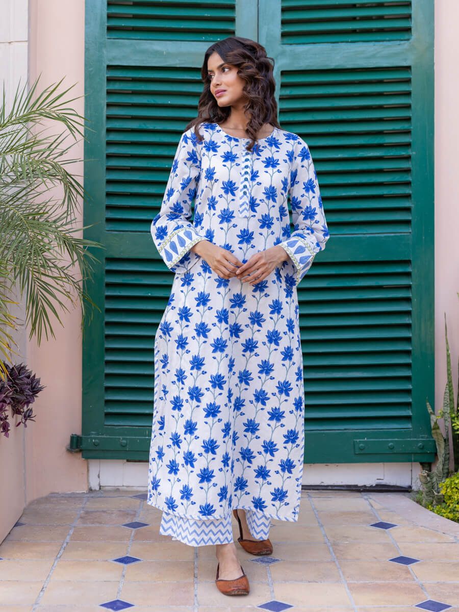 Pink Halter Neck Cotton Block Print Kurti - Shop block print cotton  dresses, ethnic wear & luxury home furnishings