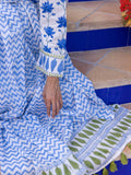 Classic Chevron Hand Block Printed Cotton Dupatta - Pinklay