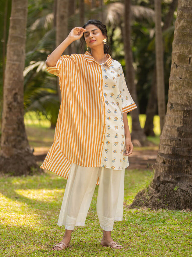 Zuri Oversized Asymmetrical Cotton Long Shirt