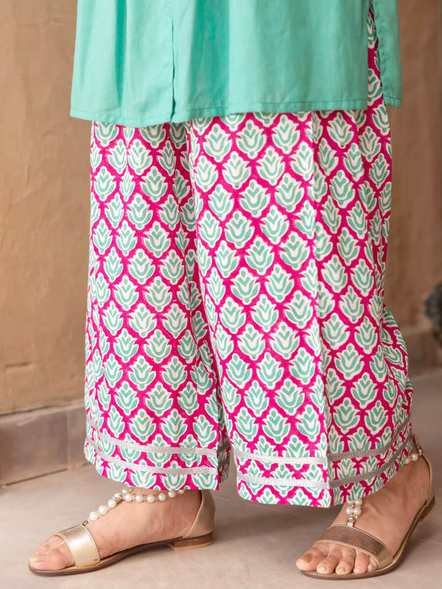 Set of 2 - Ahalya Pintuck Shirt Kurta and Palazzo