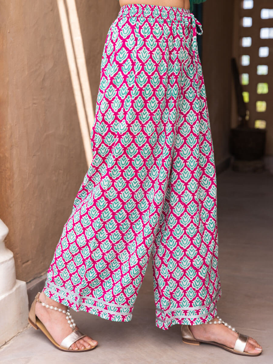 Pink Paradise Modal Palazzo Pants