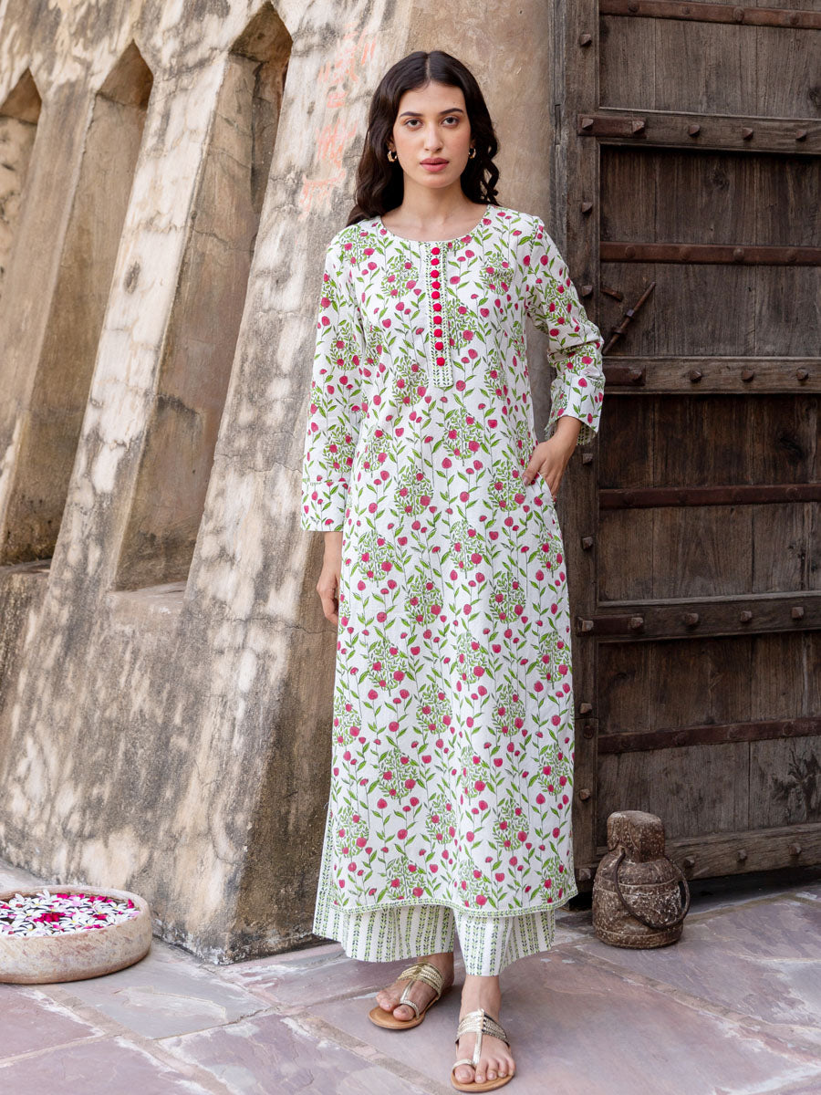 Cotton Kurta Stylish Ladies Kurta Designs Utsav Block Printed