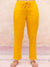 Solid Yellow Modal Straight Pants - Pinklay