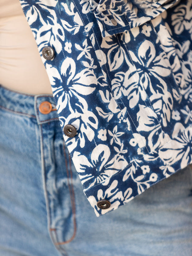 Veronica Hand Printed Cotton Jacket - Pinklay