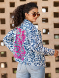 Veronica Hand Printed Cotton Jacket - Pinklay