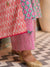 Pink Ikat Hand Block Printed Cotton Dupatta