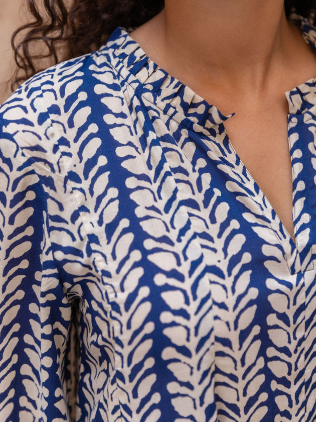 Vista Blue Modal Asymmetrical Top