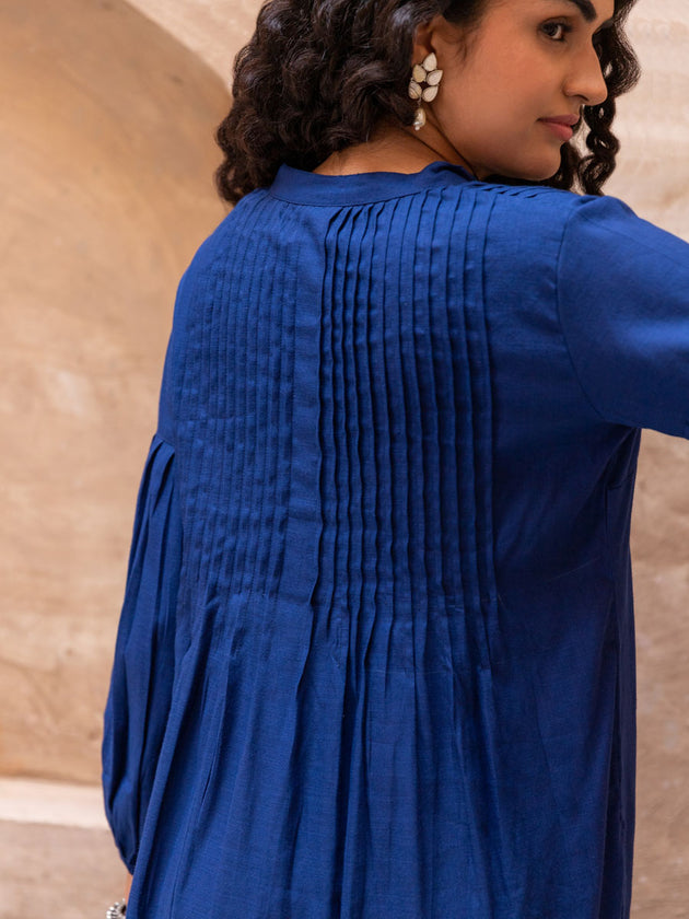 Set of 2 - Sapphire Pintuck Shirt Kurta and Palazzo - Pinklay