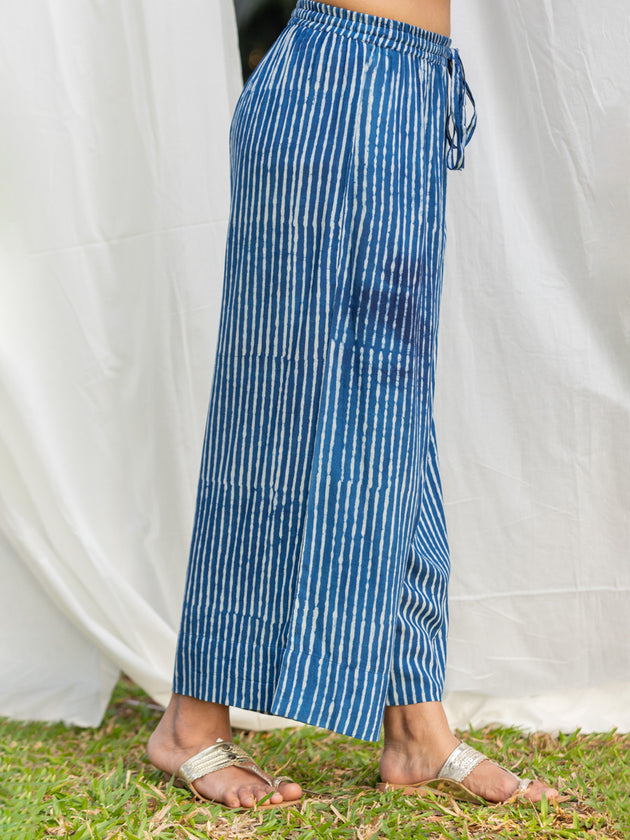 Set of 2 - Dhun Indigo Shirt Dress and Palazzo
