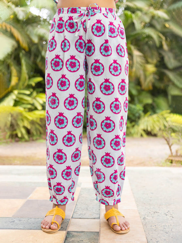 Kanmani Block Printed Cotton Co-ord Set - Pinklay