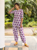Kanmani Block Printed Cotton Co-ord Set - Pinklay