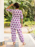 Kanmani Block Printed Cotton Co-ord Set - Pinklay