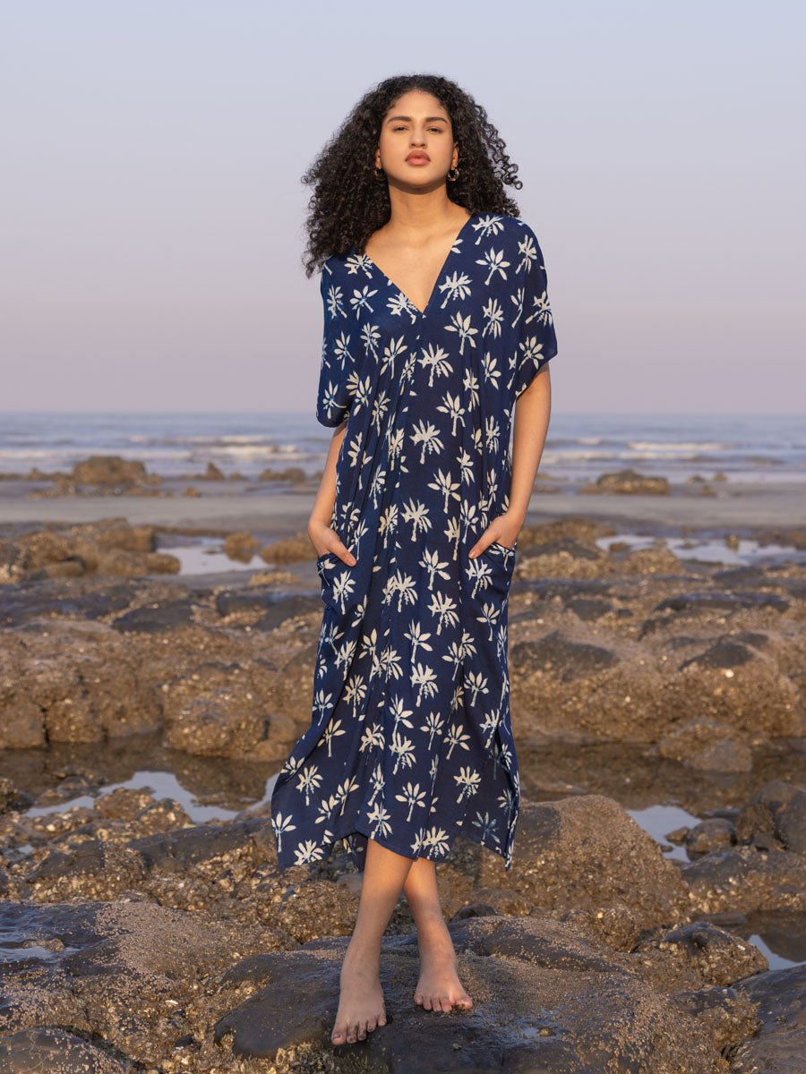 Khwahish Indigo Kaftan Dress