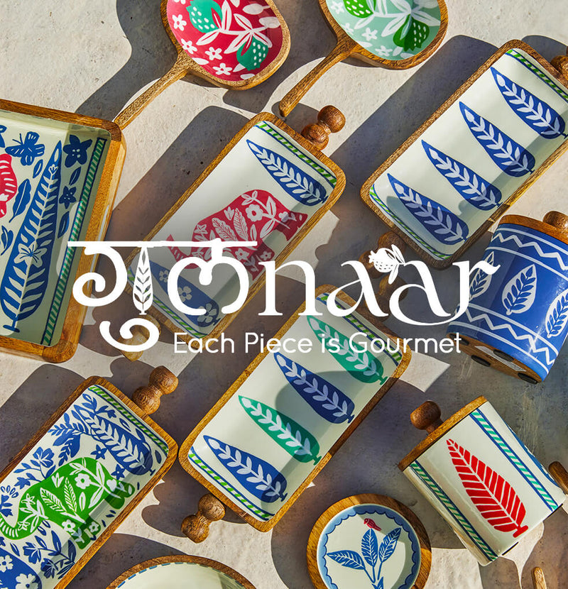 hand painted luxe wooden tableware - pinklay