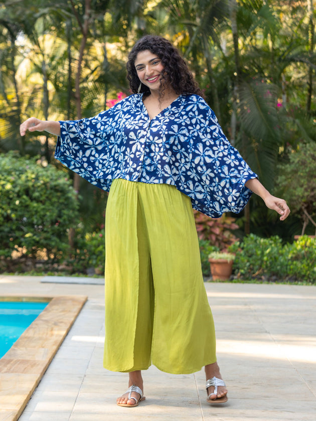 Set of 2 - Megh Poncho Top and Wrap-around Pants - Pinklay