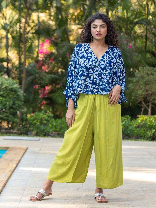 Hanoi Green Wrap-around Pants - Pinklay