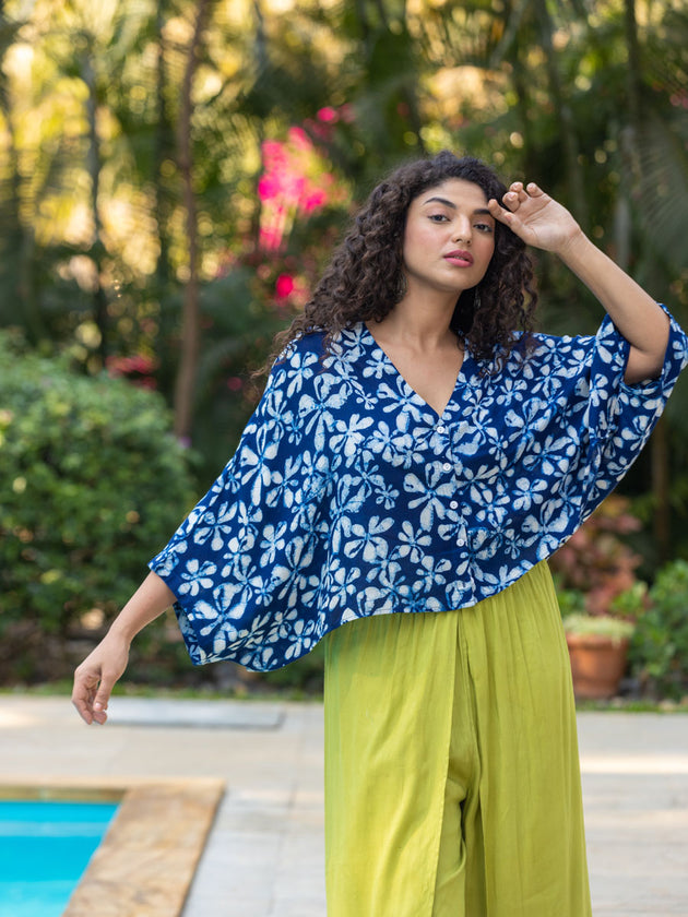 Set of 2 - Megh Poncho Top and Wrap-around Pants - Pinklay