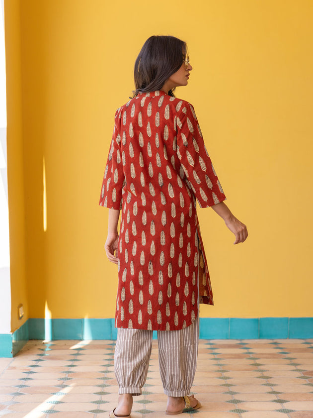 Set of 2 - Nitya Bagru Block Printed Kurta and Lantern Pants