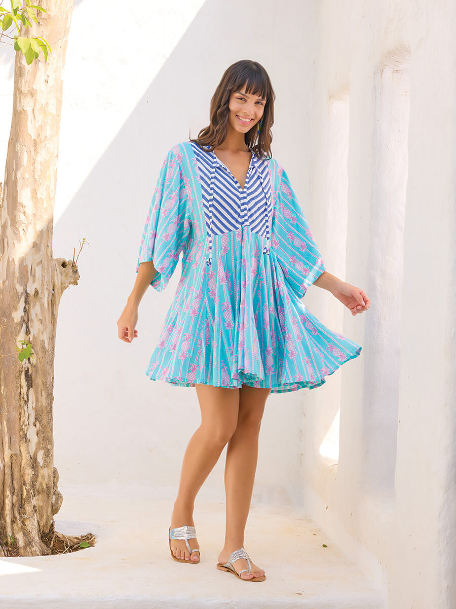 Women's Printed Cotton Satin Midi Dress – Pinklay