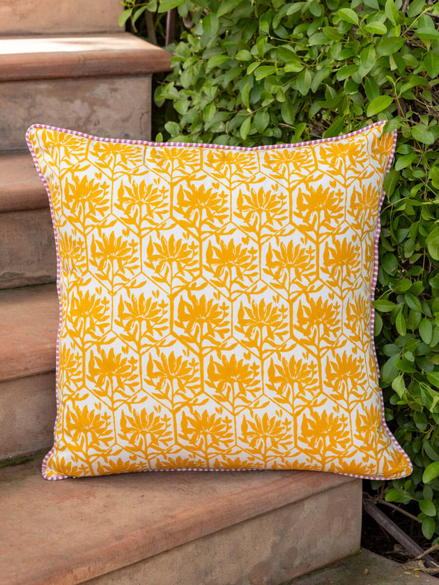 Set of 5 - The Baagh Hand Block Printed Bed Set - Pinklay