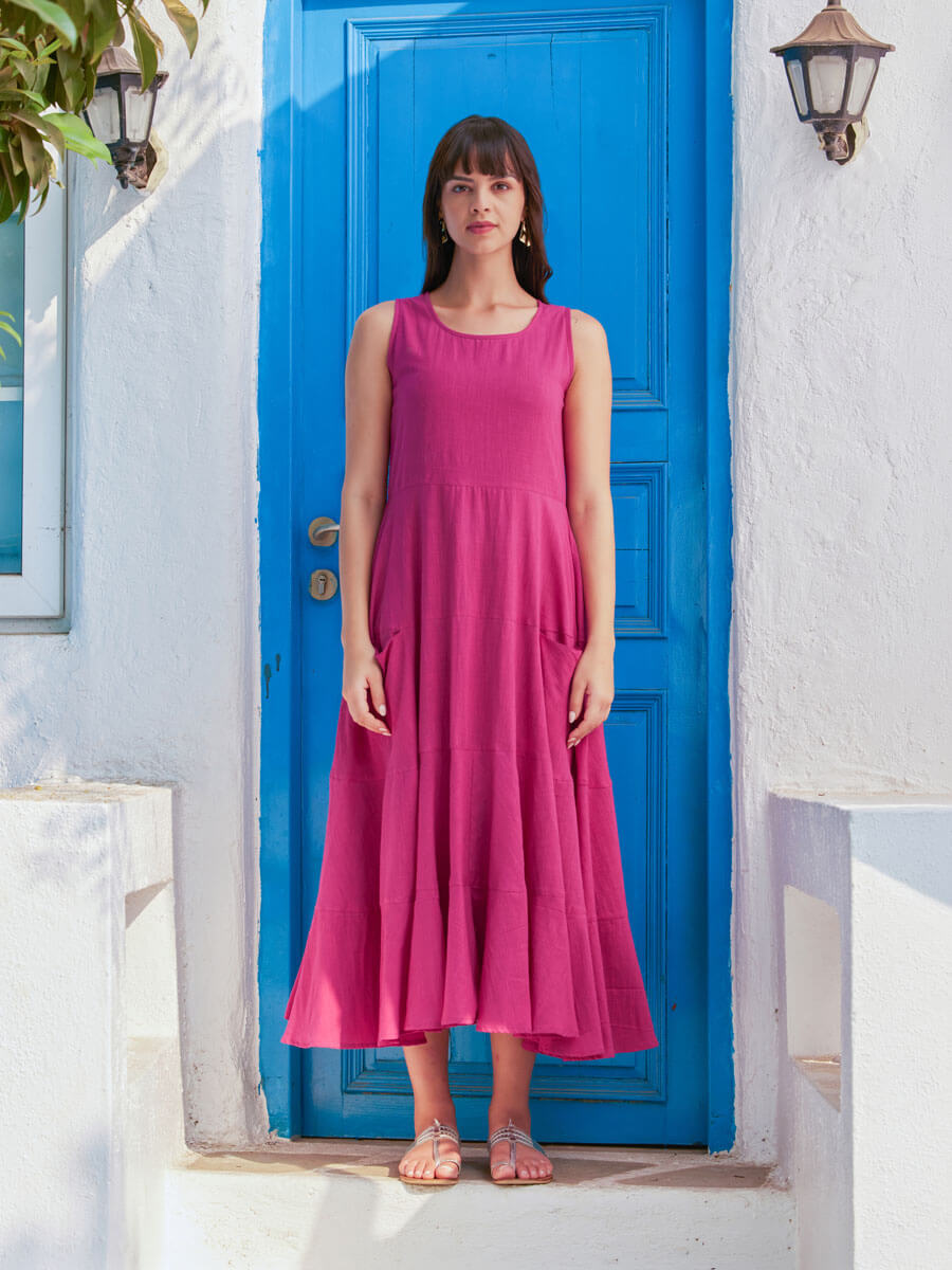cotton slub maxi dress Women's Camila Dress Black X-small