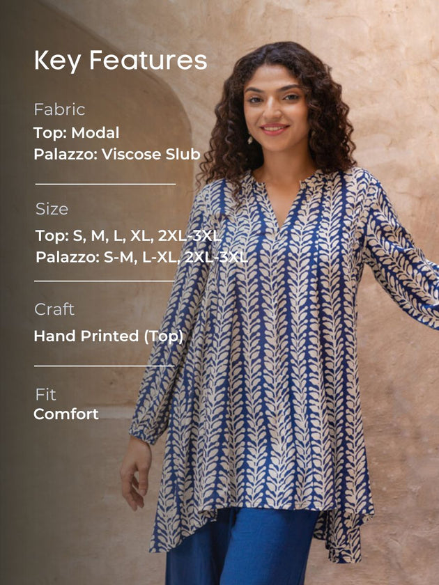 Set of 2 - Jazz Asymmetrical Top and Palazzo - Pinklay