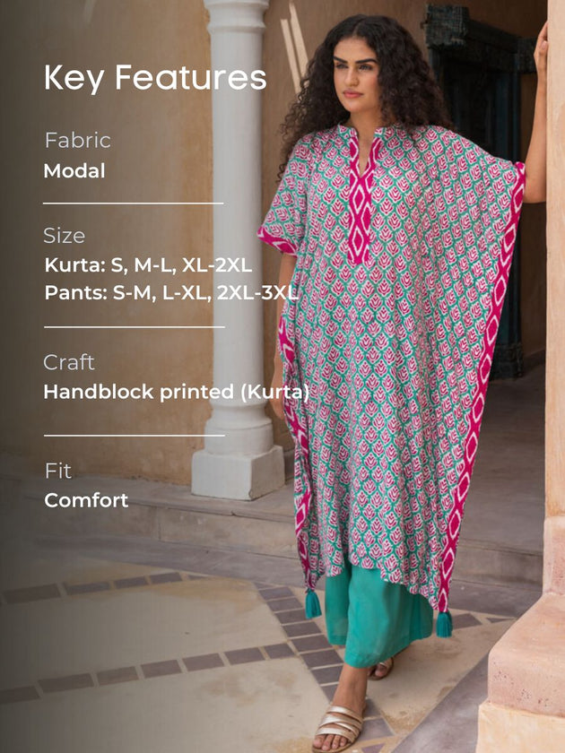 Set of 2 - Kalindi Kaftan Kurta and Palazzo