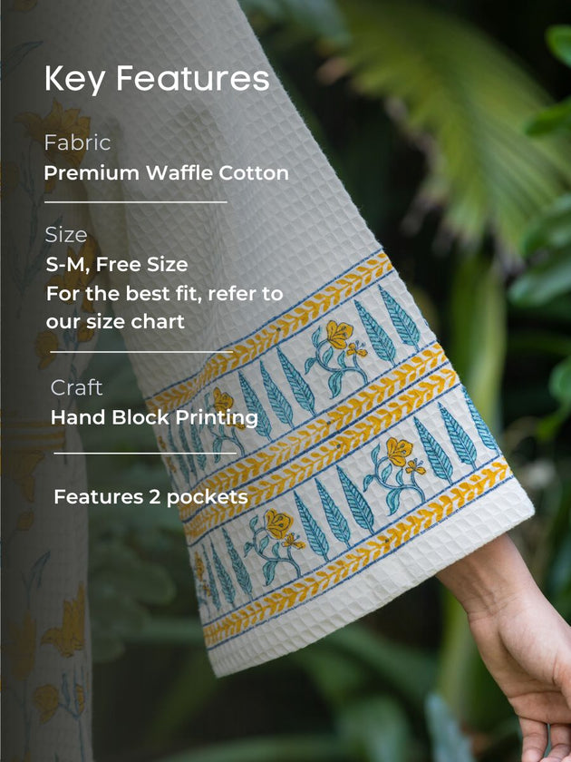 Sangeet Luxury Block Printed Cotton Bath Robe