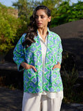 Queen Block Printed Cotton Kimono Jacket - Pinklay