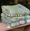 Hand block printed and hand quilted, Made in soft, breathable cotton fabric. Reversible design for versatile styling by pinklay