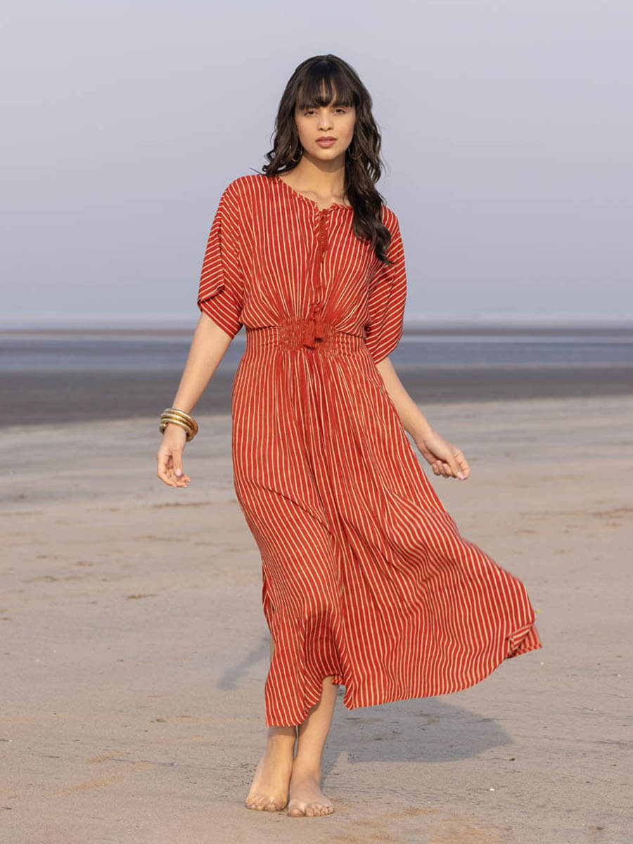 asos design scoop neck trapeze maxi dress with frill ASOS DESIGN scoop neck trapeze maxi dress with frill in bright orange