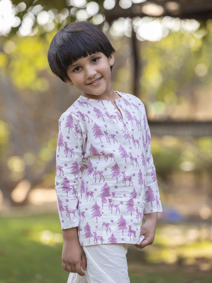 Snowberry Organic Cotton Short Kurta - Main Image