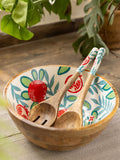 Set of 3 - Nishat Salad Bowl With Serving Spoons - Pinklay