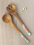 Set of 3 - Nishat Salad Bowl With Serving Spoons - Pinklay